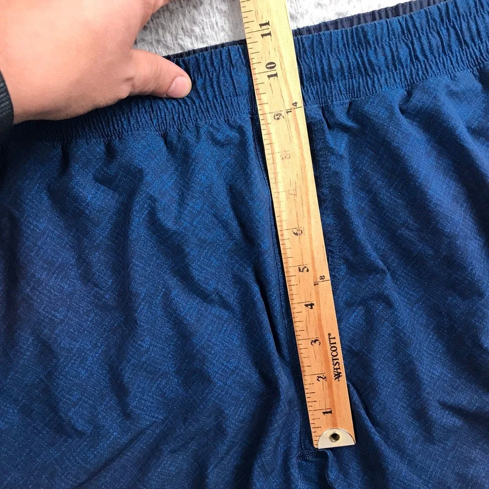 Rhone Guru Performance Training Shorts Men L Blue Lined Gym‎ Running Workout